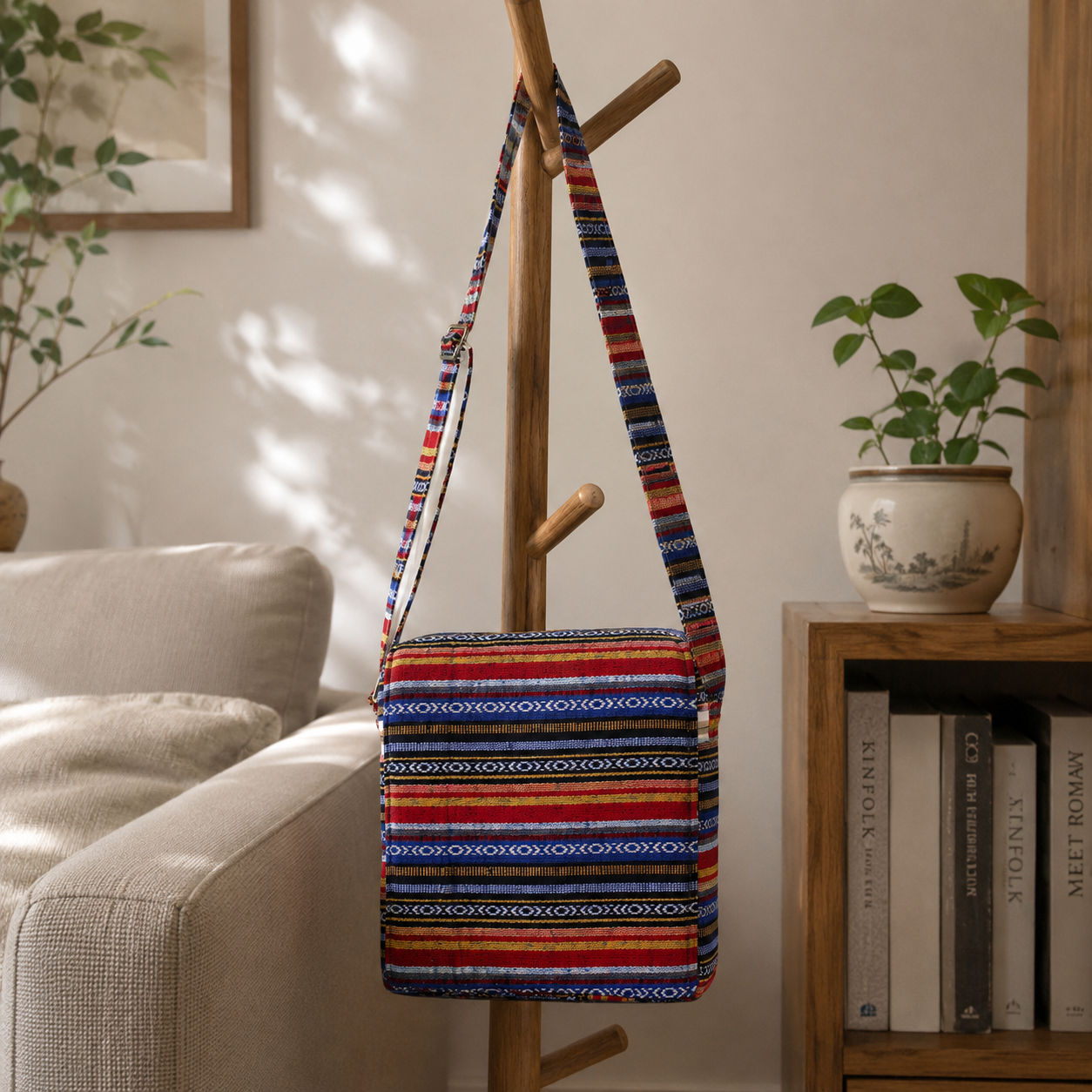 Multicolor Hemp Crossbody Bag